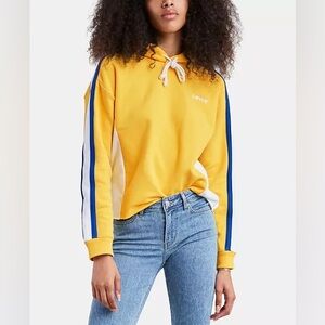 Levi’s Cropped Yellow Blue Hoodie Extra Large